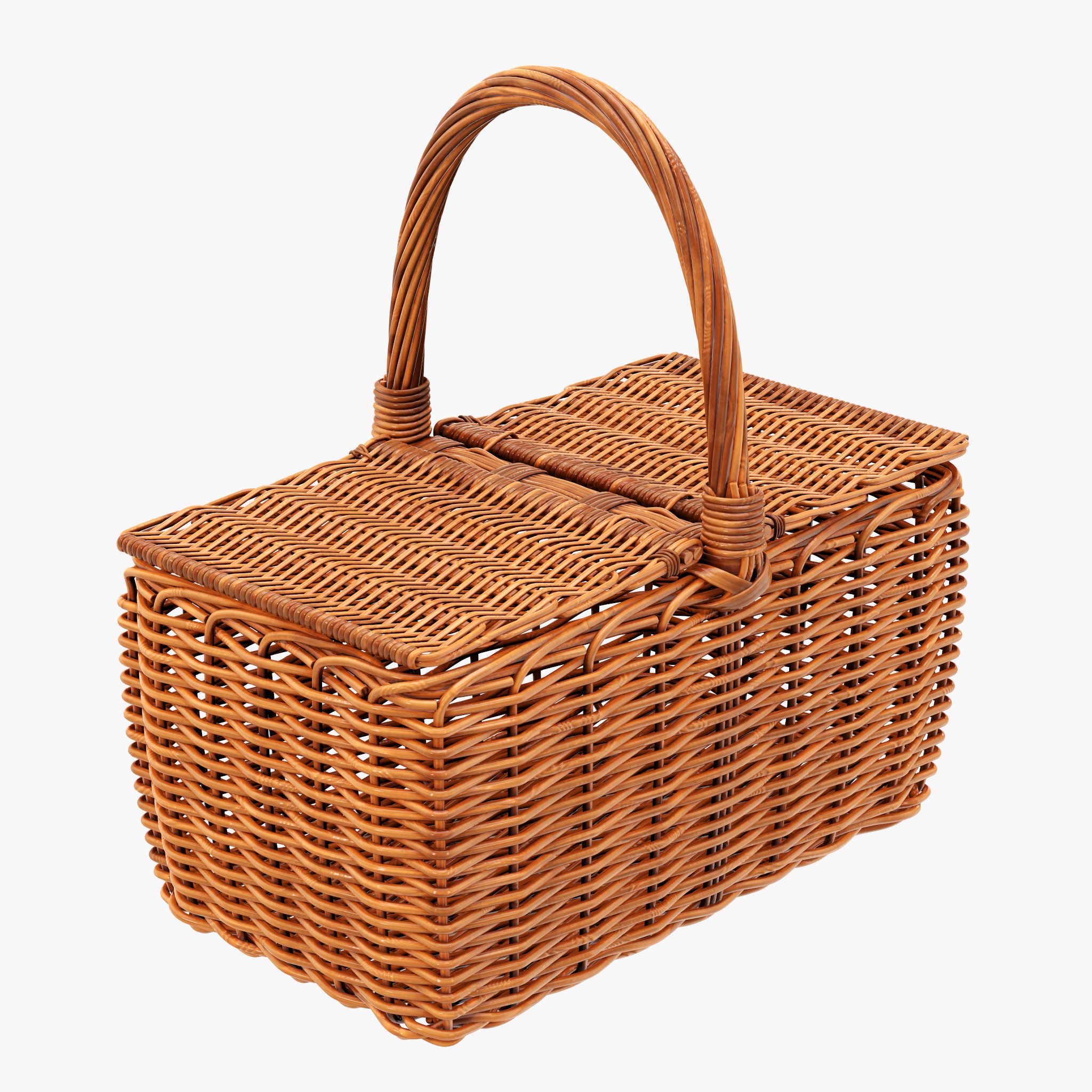 Picnic Wicker Basket PBR 3D Model 3dmstock