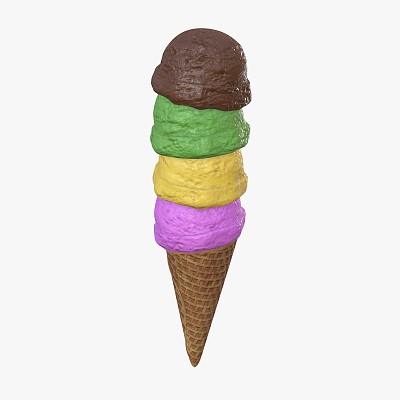 Ice cream balls in cone