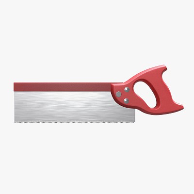 Saw with red handle