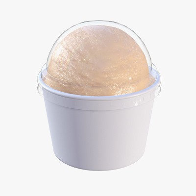 Ice cream ball in plastic