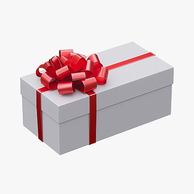 White gift box & ribbon 5