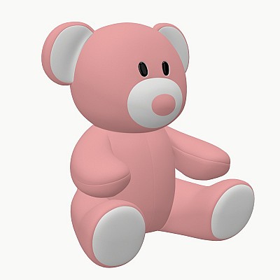 Bear teddy plush toy pink