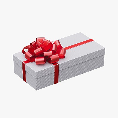 White gift box & ribbon 6