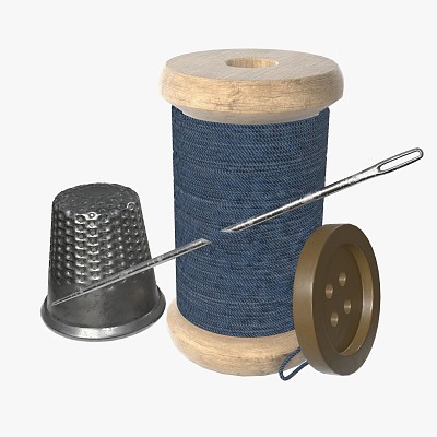 Thread needle button coil