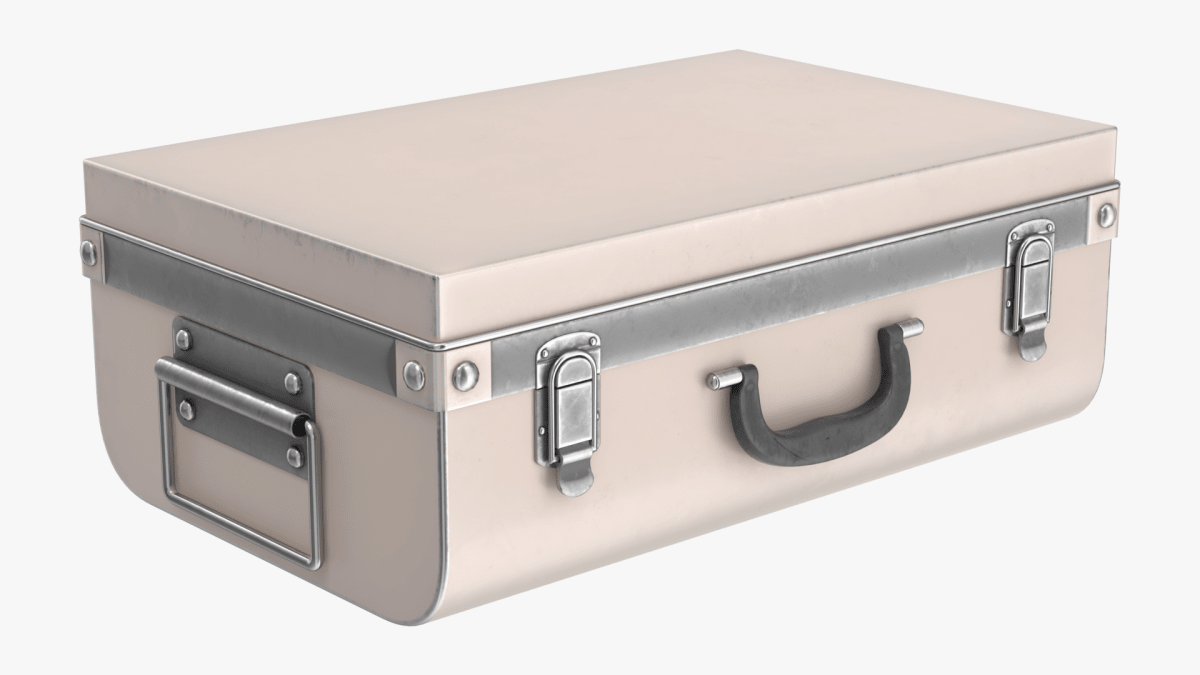 Metal suitcase trunk with handle lock