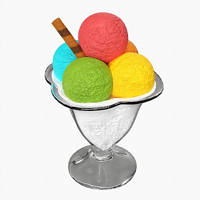 Ice cream balls in dish