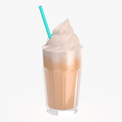 Glass milkshake and straw