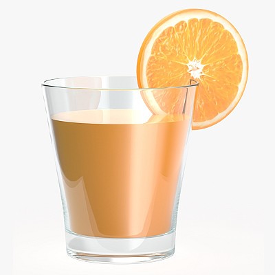 Glass orange juice slice