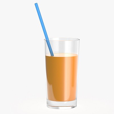 Glass orange juice straw