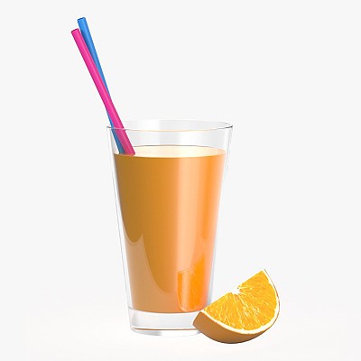 Glass orange juice straws