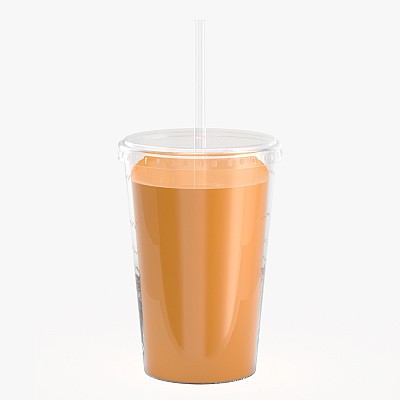 Cup juice with straw