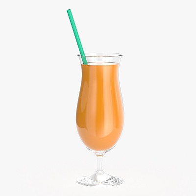 Tulip glass juice straw