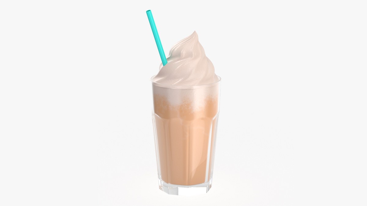 Glass with milkshake and straw