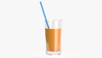 Glass with orange juice and straw 01