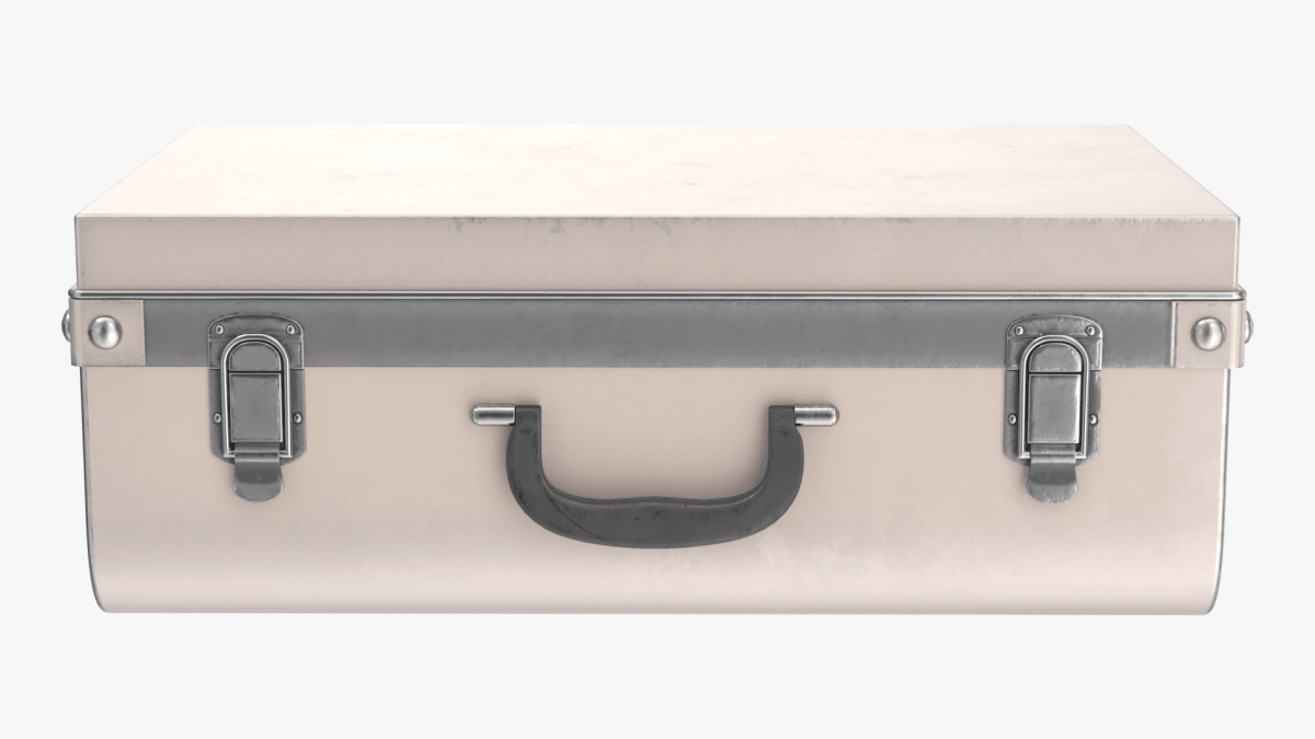 Metal suitcase trunk with handle lock