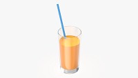Glass with orange juice and straw 01