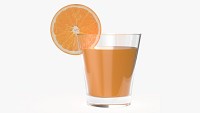 Glass with orange juice and orange slice