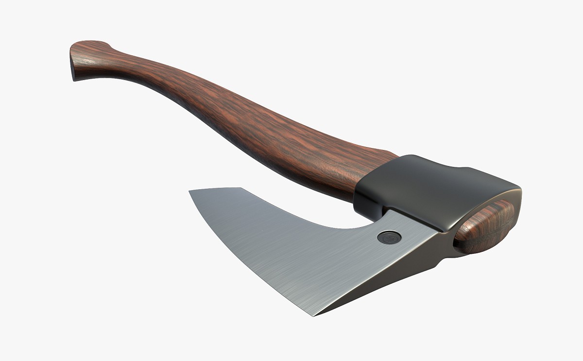 Stylized war axe with wooden handle