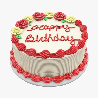 Birthday cake white red