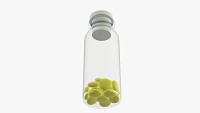 Medicine small glass bottle with pills