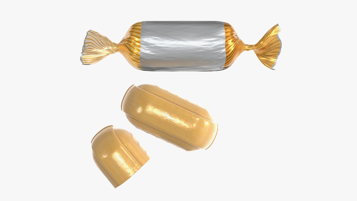 Blank food candy plastic package wrap mock up