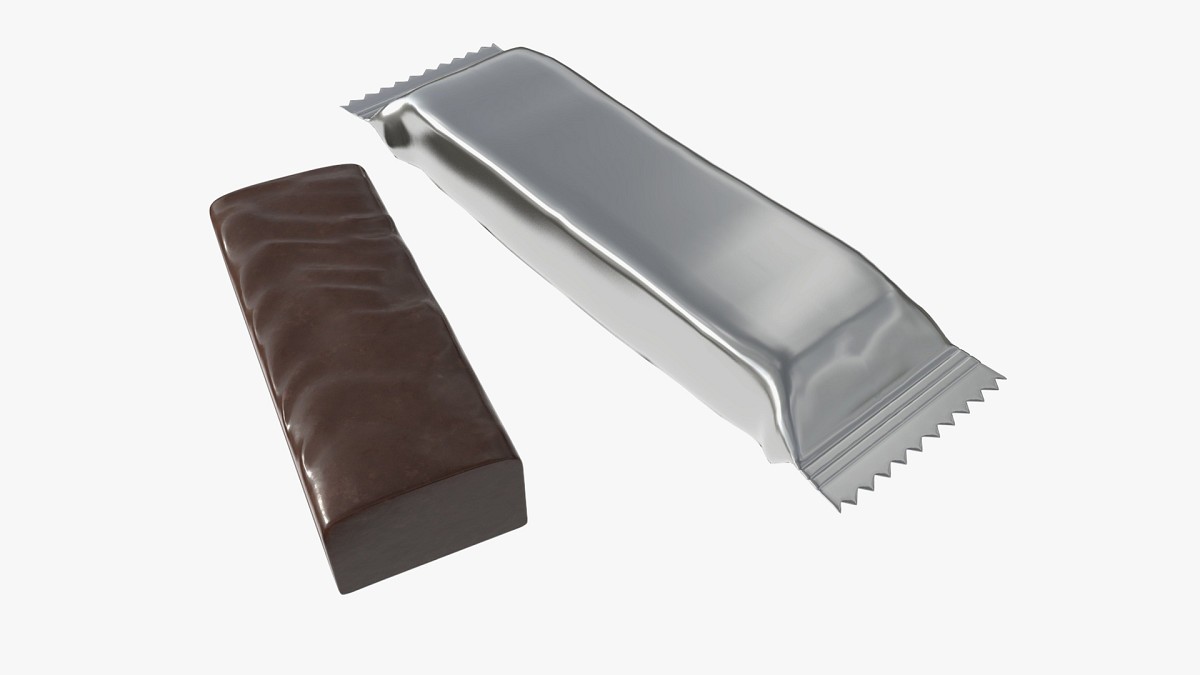 Blank food candy chocolate plastic package wrap mock-up