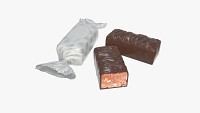 Blank food candy chocolate plastic package wrap mock up 03