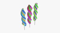Colorful twisted lollipops