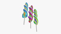 Colorful twisted lollipops
