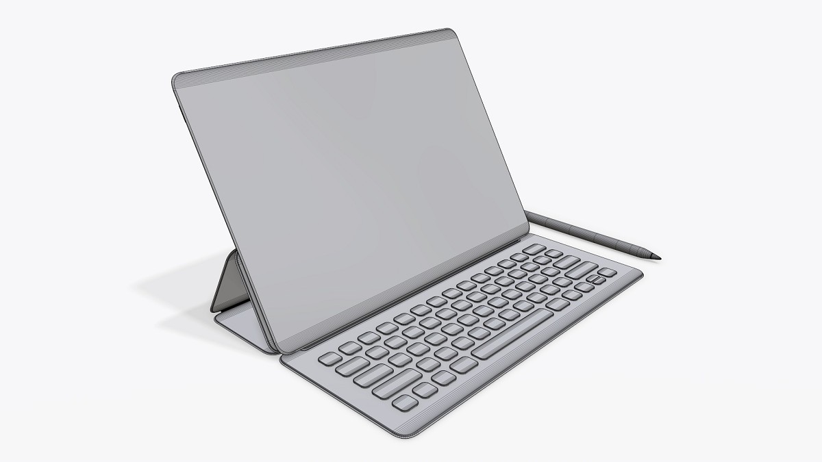 Digital tablet with keyboard mock up