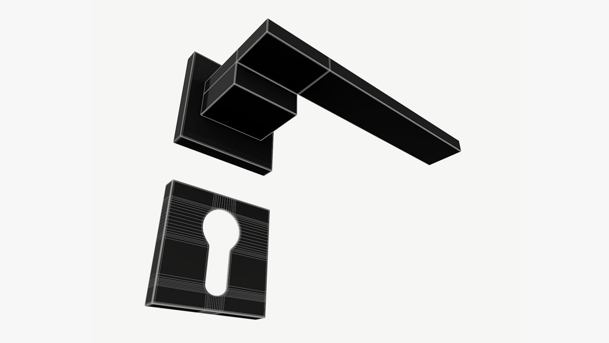 Modern door handle with PZ square rose