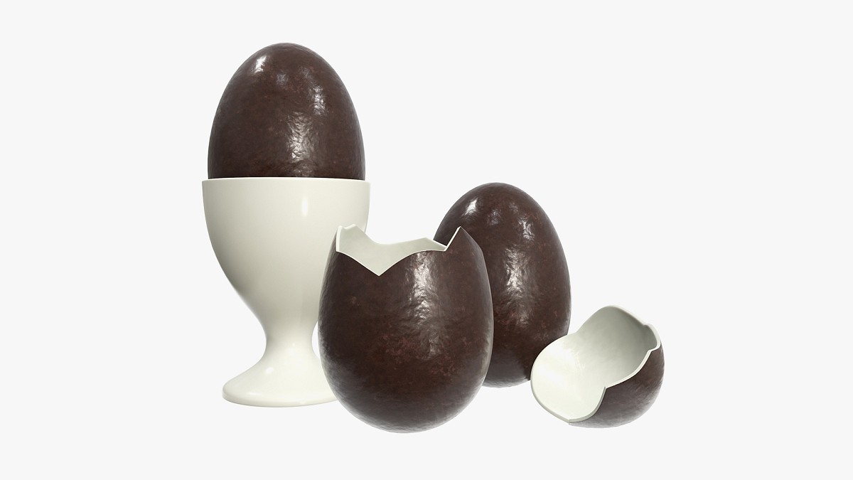 Egg with stand chocolate broken