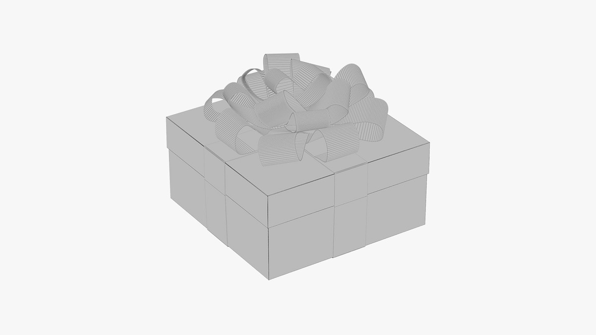 White gift box with red ribbon 03
