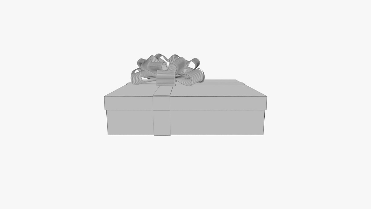 White gift box with red ribbon 04