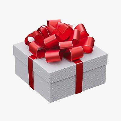 White gift box & ribbon 7