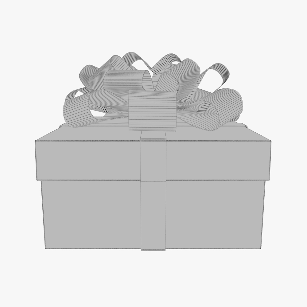 White gift box with red ribbon 07