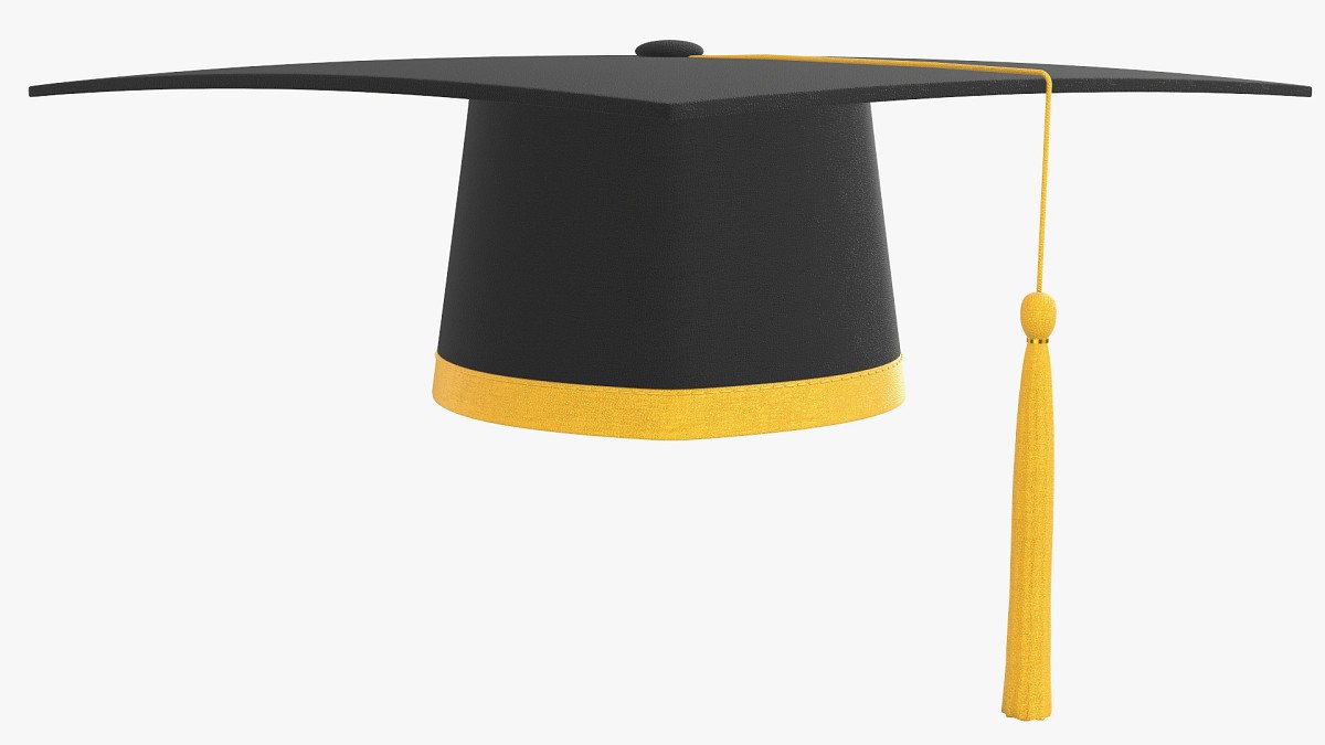 Graduation cap with gold tassel