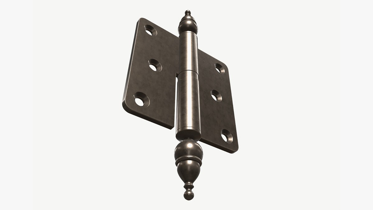 Standard door lift off butt hinge with decorative endings brass coated
