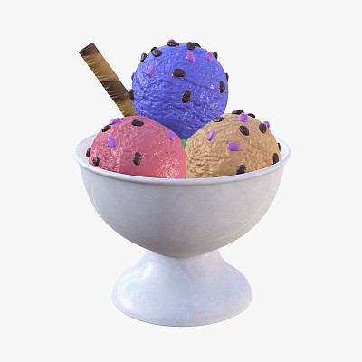 Ice cream in marble dish