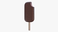 Ice cream chocolate on stick bitten