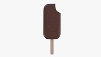 Ice cream chocolate on stick bitten