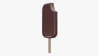 Ice cream chocolate on stick bitten