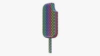 Ice cream chocolate on stick bitten