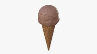 Ice cream ball in waffle cone