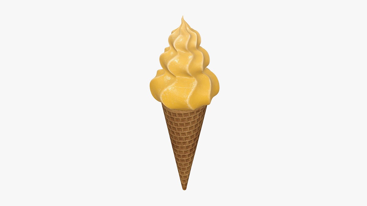 Ice cream in waffle cone 01