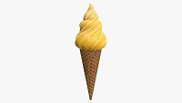 Ice cream in waffle cone 02