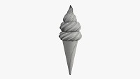 Ice cream in waffle cone 03