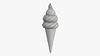 Ice cream in waffle cone 03