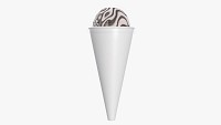 Ice cream ball in cone package for mockup
