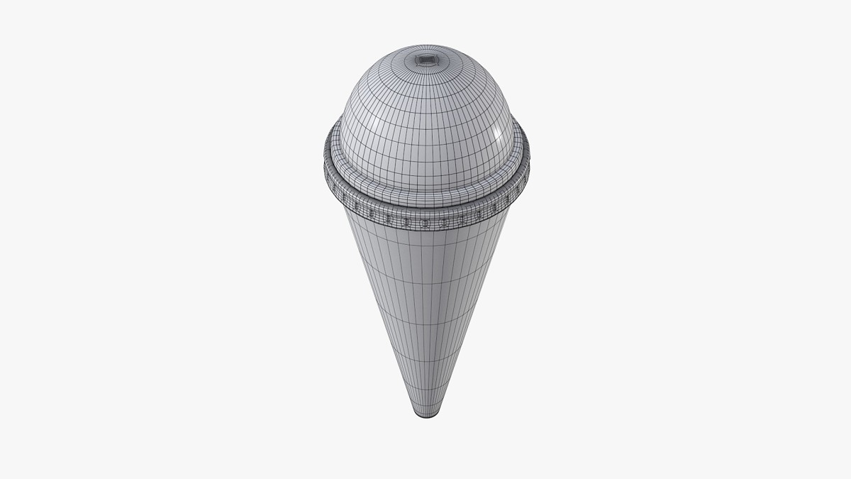 Ice cream ball in cone package for mockup